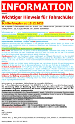 Meldung: Fahrplanänderung
