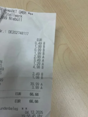 Kassenzettel mit heiliger Summe (Bild vergr&ouml;&szlig;ern)