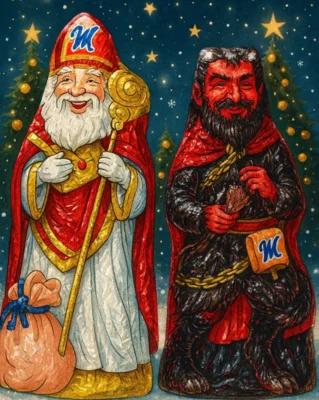 Nikolaus und der österreichische Krampus (Bild vergr&ouml;&szlig;ern)