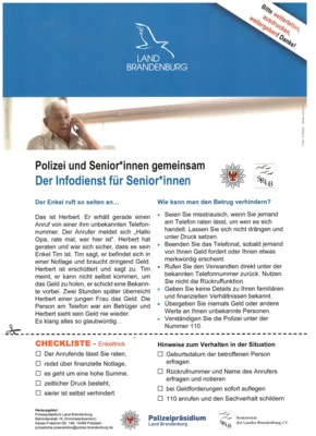 Polizei und Senioren / Seniorinnen gemeinsam - Der Infodienst für Senioren / Seniorinnen