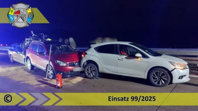 Einsatz 99/2025 | VU 5x PKW | BAB 12 AS Friedersdorf - AS Storkow (Bild vergr&ouml;&szlig;ern)