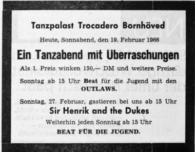 Tanzabend im Trocadero Bornhöved, SZ 19.02.1966