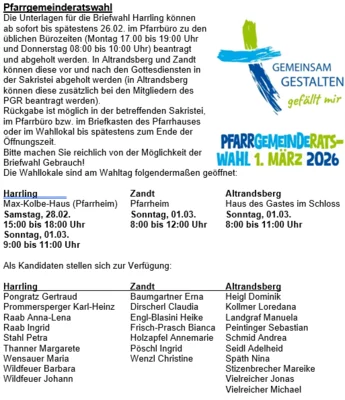 Meldung: Informationen zur PGR-Wahl am 01.03.20.26
