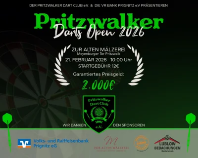 Pritzwalker Dart Open 2026 – 155 Spieler, großes Kino am Oche