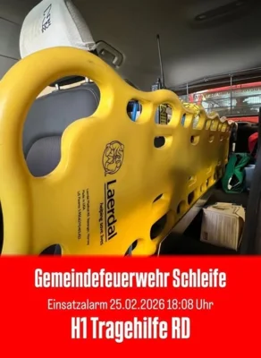 Einsatzbericht 08/2026 - 25.02.2026, H1 - Tragehilfe Rettungsdienst, Schleife