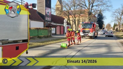 Einsatz 14/2026 | 2,5 km lange Ölspur | L40 OV Friedersdorf - Wolzig (Bild vergr&ouml;&szlig;ern)