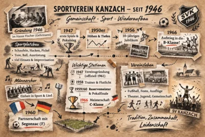 80 Jahre SV Kanzach: 1946-1966, illustriert durch KI (Bild vergr&ouml;&szlig;ern)