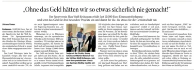 Zeitungsbericht zur Preisverleihung