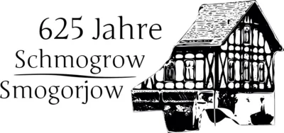 Das Logo zur 625-Jahrfeier von Schmogrow/Smogorjow zeigt die historische Mühle. (Bild vergr&ouml;&szlig;ern)