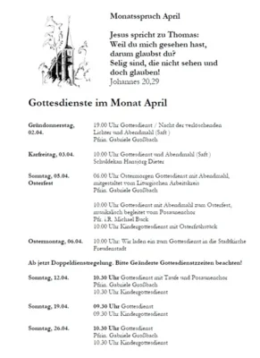 Gottesdienste der Ev. Kirchengemeinde April 2026 (Bild vergr&ouml;&szlig;ern)