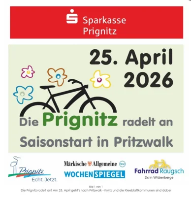 Flyer Anradeln nach Pritzwalk am 25.04.2026