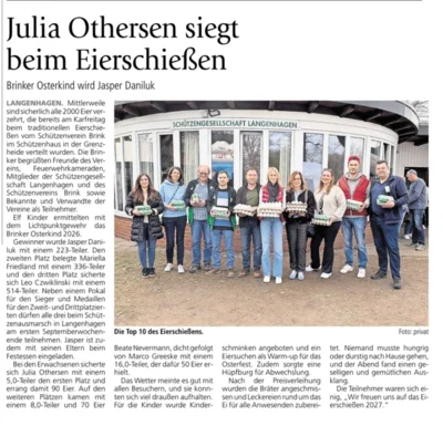 Meldung: Eierschiessen