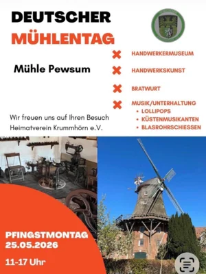 Wir sind mit dabei beim Mühlentag am 25.05.2026 (Bild vergr&ouml;&szlig;ern)