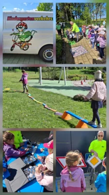 Die Kindergartenverkehrsschule von der Verkehrswacht war in der Kita