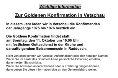 Goldene Konfirmation (Bild vergr&ouml;&szlig;ern)