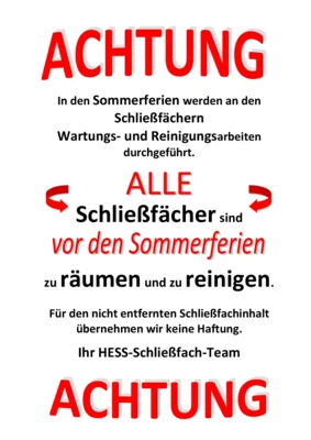 Reinigungsarbeiten an den Schließfächern (Bild vergr&ouml;&szlig;ern)