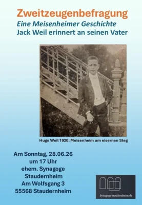 Neue Veranstaltung am 28.06.2026 17 Uhr: Z(w)eitzeugenbefragung - eine Meisenheimer Geschichte