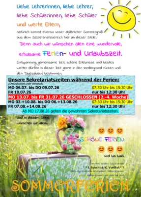Öffnungszeiten Sekretariat
