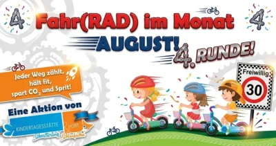 Meldung: Auf die Sättel, fertig, los! &#xD83DDEB4‍♂️✨ „Fahr(Rad) im Monat August“ geht in die 4. Runde!