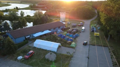 Foto des Zeltlagers von oben
