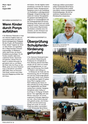 Wenn Kinder durch Ponys aufblühen / Überprüfung Schulpferde­ förderung gefordert