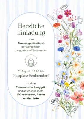 Sommergottesdienst am 23.08.2026 um 10 Uhr in Seubtendorf (Festplatz)