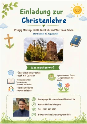 Herzliche Einladung zur Christenlehre in Zahna