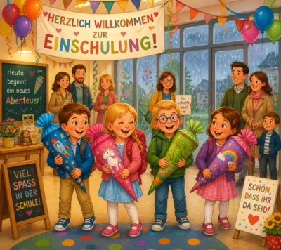 !!! Einschulung der neuen 1. Klasse findet im Gebäude statt !!!