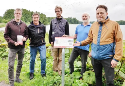 Lars Jungclaus (v.li.), Dirk Griese, Malte Wenzel, Rüdeger Cuwie und Christopher Brust gaben den Schmalenseepfad frei