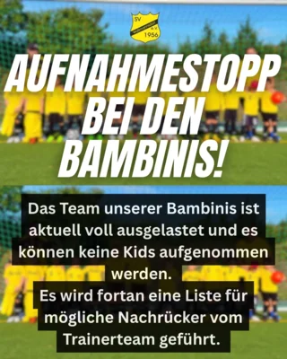 Aufnahmestopp bei den Bambinis (Bild vergr&ouml;&szlig;ern)