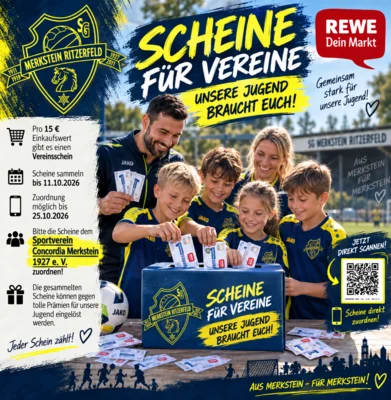 Meldung: Scheine für Vereine – unterstützt unsere Jugend der SG Merkstein/Ritzerfeld!