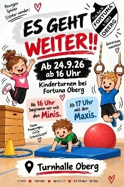 Kinderturnen für Minis und Maxis geht weiter! (Bild vergr&ouml;&szlig;ern)