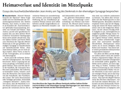 Presseartikel zur Veranstaltung am 13.09.2026  "Jean Améry"