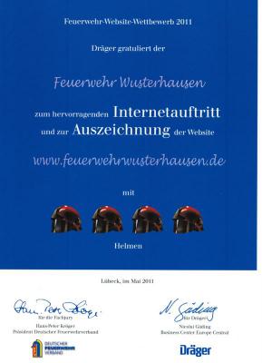 Vorschaubild zur Meldung: Dräger gratuliert FF Wusterhausen