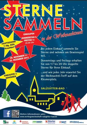 Vorschaubild zur Meldung: Sterne sammeln - Do. &. Fr. Einkaufen bis 20 Uhr in der Weihnachtszeit!