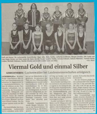Viermal Gold und einmal Silber (Bild vergr&ouml;&szlig;ern)