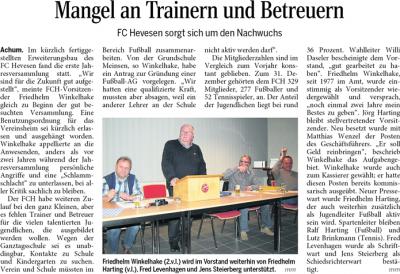 Foto zur Meldung: Jahreshauptversammlung des FC Hevesen