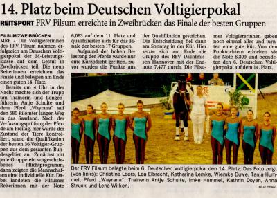 Foto zur Meldung: Deutscher Voltigierpokal in Zweibrücken