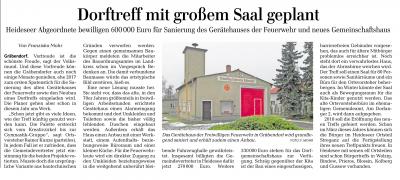 Foto zur Meldung: Feuerwehrsanierung und Dorftreff in Gräbendorf