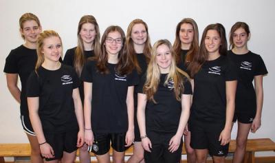 Neun Schwimmerinnen – ein Team