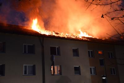 Großbrand in der Sepp-Sebald-Siedlung