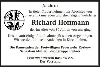 Nachruf Richard Hoffmann