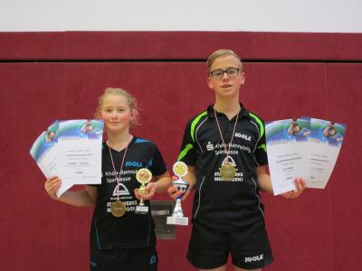 Die Geschwister Nico und Emilia Müller gewinnen gemeinsam zwei Gold-, eine Silber- und eine Bronzemedaille bei den Landesmeisterschaften
