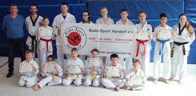 Foto zur Meldung: Taekwondo Gürtelprüfung bei Budo-Sport Herdorf