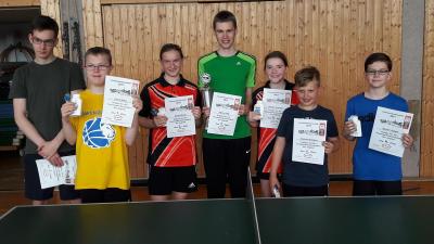 Die Teilnehmer der Tischtennis-Jugendvereinsmeisterschaften (Bild vergrößern)
