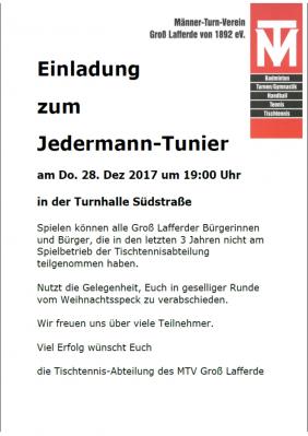 Jerdermann-Turnier am Do. 28.12.2017 um 19:00 Uhr (Bild vergrößern)