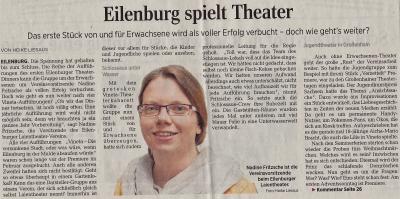 Meldung: LVZ: Eilenburg spielt Theater