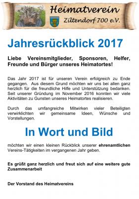 Foto zur Meldung: Jahresrückblick 2017 Heimatverein Ziltendorf 700 e.V.
