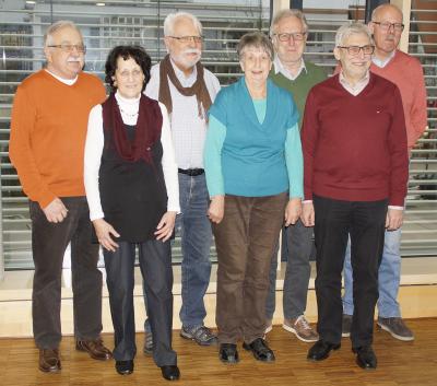 v.l.: Otto Förstner, Christel Wölfle, Ulrich Lang, Ingrid Fink, Reinhard Urbanke, Martin Lassak, Peter Oelkrug