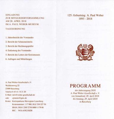 Jahrestagung 2018 der A. Paul Weber-Gesellschaft